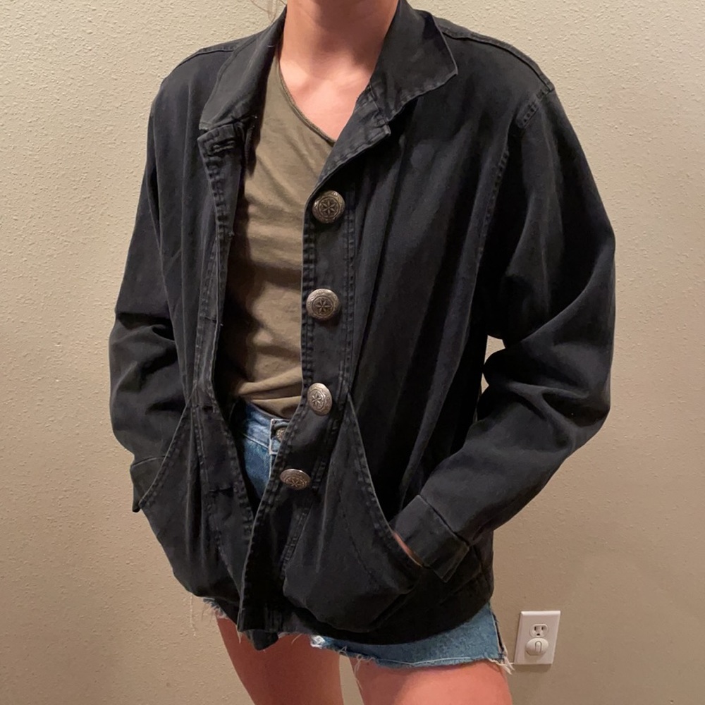 JUMP black button up jacket western buttons VTG